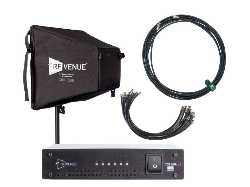 RF Venue COMB6CPB 6-Channel In-Ear Monitor Pack with CP Beam Antenna and Cable 
