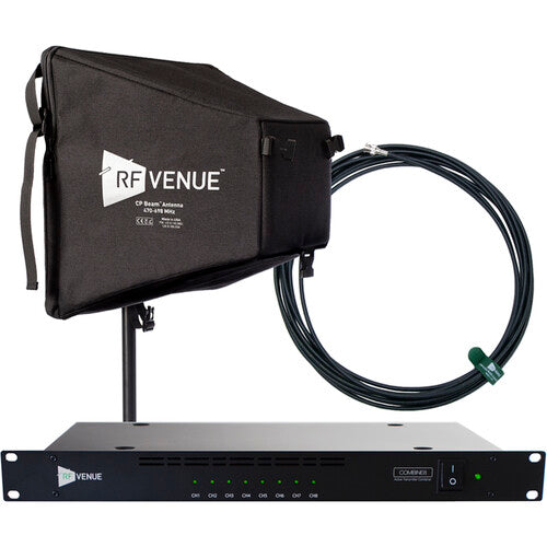 RF Venue COMB8CPB 8-Channel In-Ear Monitor Upgrade Pack with COMBINE8, CP Beam Antenna, and BNC Cables (470 -608 MHz) 