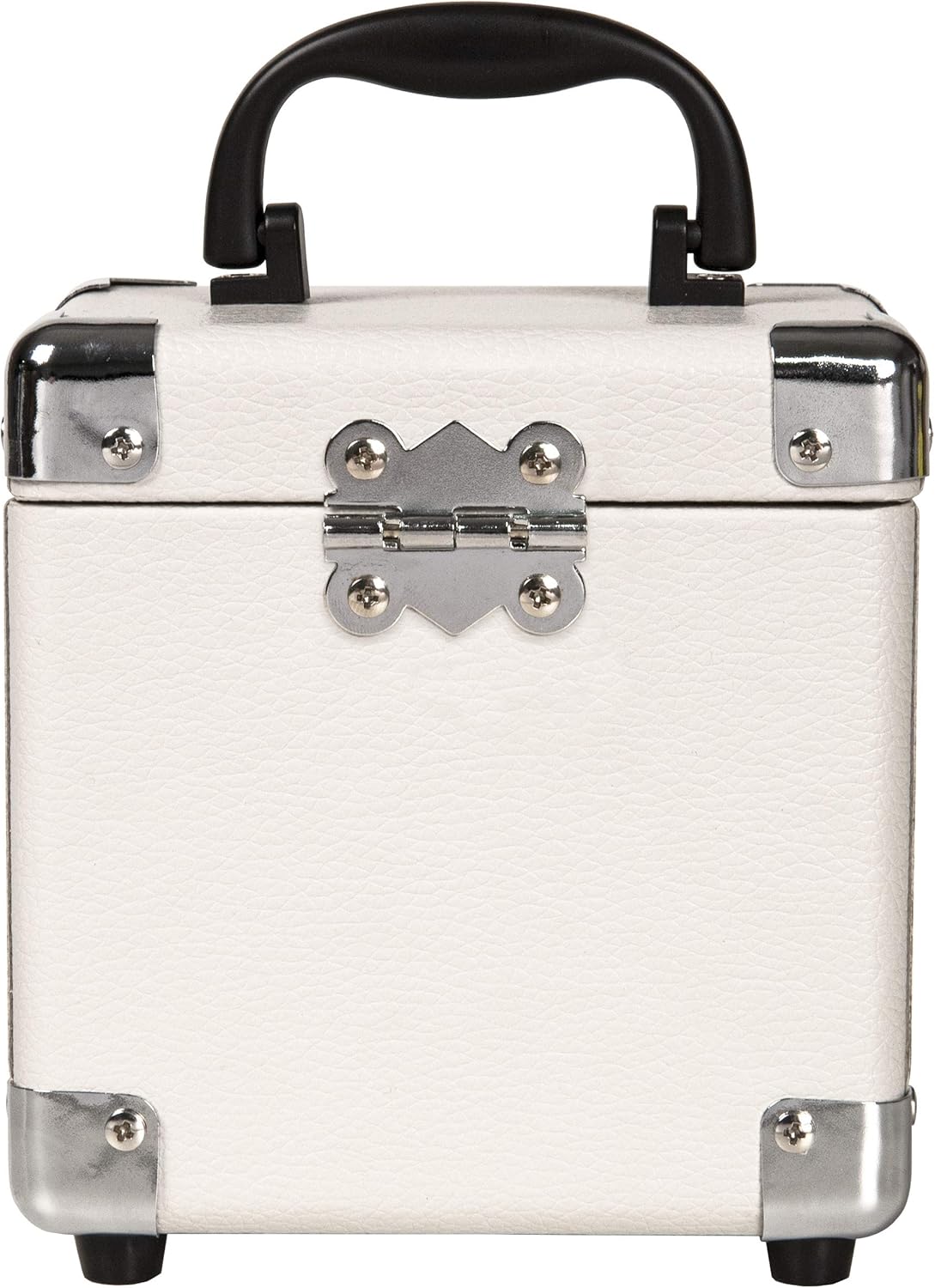 Mini Record Carrier Case for 3" Vinyl Albums, | Rectangle Triangle |  Colour: White Sand

Carrying Case (L x W x H) = 4.45 x 3.43 x 5.08
Weight (Lbs) = .5 lbs

Holds Te 