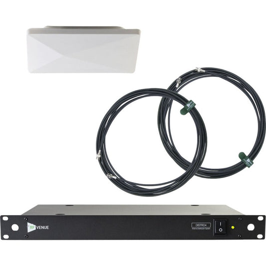 RF Venue D-ARCDISTRO4 Diversity Architectural Antenna & DISTRO4 4-Channel UHF Distribution System, White (470 to 616 MHz)