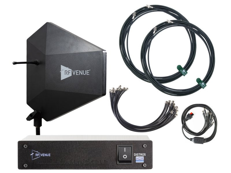 RF Venue DFIN-IPXD5 5-Channel Wireless Microphone Upgrade Pack with Diversity Fin IPX Antenna, Black 