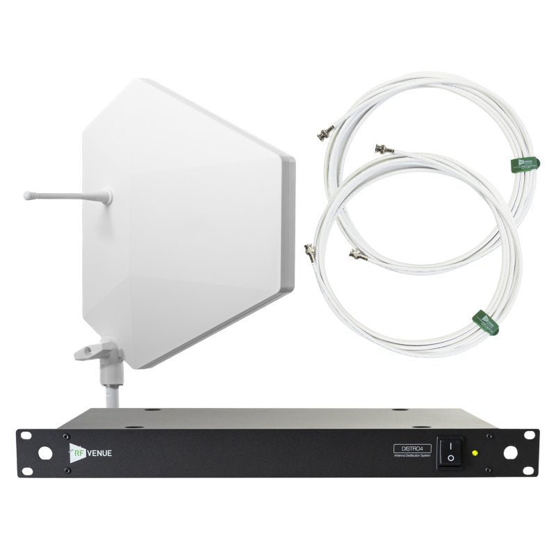 RF Venue DFIN-IPXWDISTRO4 4-Channel Wireless Microphone Upgrade Pack with Diversity Fin IPX Antenna, White