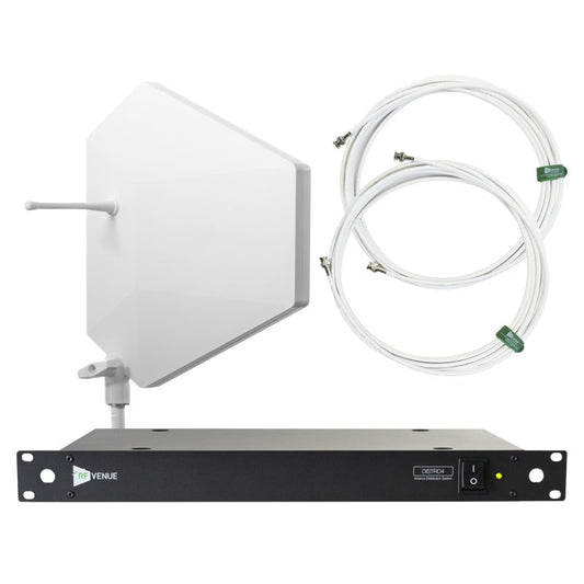 RF Venue DFIN-IPXWDISTRO4 4-Channel Wireless Microphone Upgrade Pack with Diversity Fin IPX Antenna, White