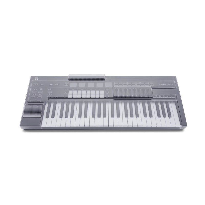 Decksaver keyboard cover for Novation 49SL MK3, transparent protective cover for MIDI controller and synthesizer.