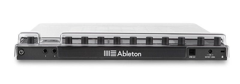 Decksaver Ableton Push 2 cover for producer controllers, smoked and clear plastic, designed to protect Ableton Push 2.