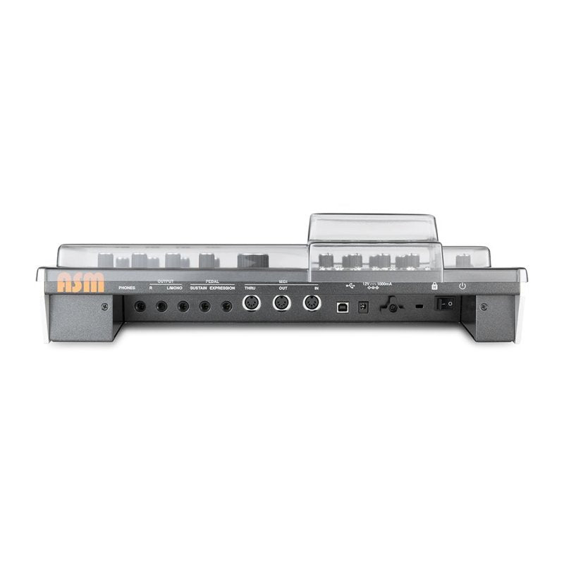 Decksaver Ashun Sound Machines Hydrasynth desktop cover protecting synth from dust and damage, made of durable plastic.