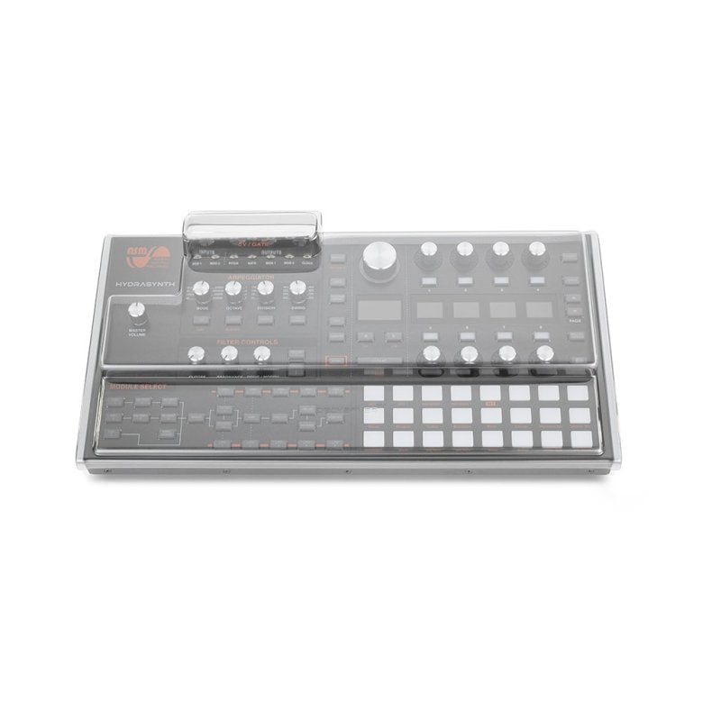 Decksaver Ashun Sound Machines Hydrasynth Desktop Cover protecting the synthesizer from dust and scratches.