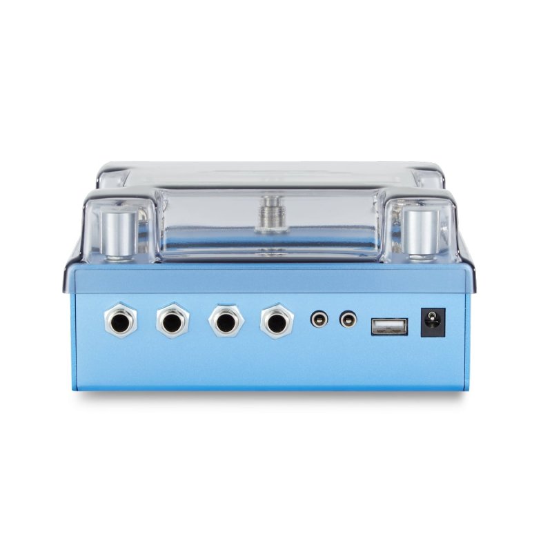 Decksaver effect pedal cover for Poly Effects Beebo, transparent protective case showing fitted cover on pedal.