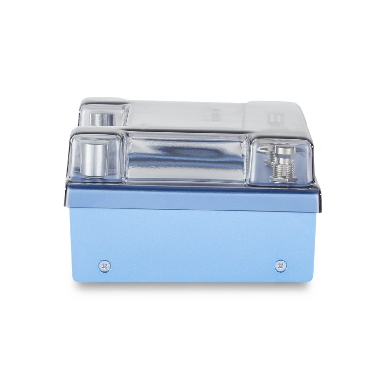 Decksaver effect pedal cover for Poly Effects Beebo, durable protective case for guitar effects pedal, transparent plastic material.