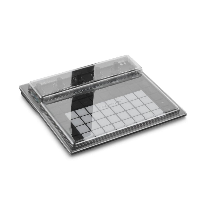 Decksaver cover for Novation Circuit Tracks groovebox, durable protective plastic case for safeguarding electronic music equipment.