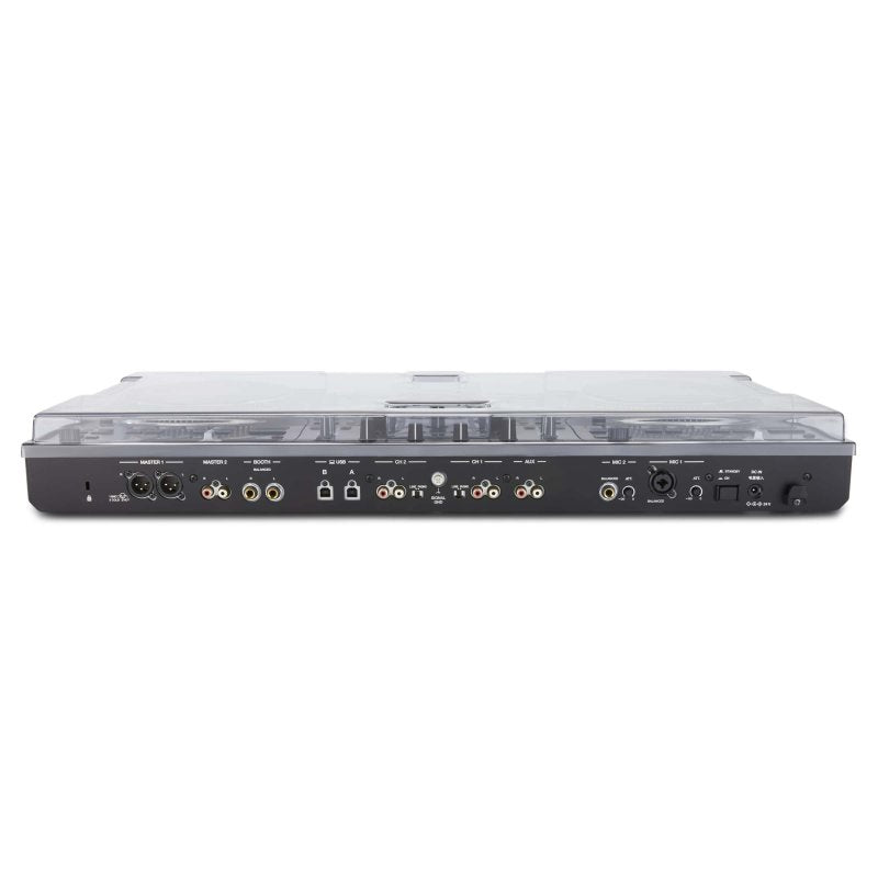Decksaver cover for Pioneer DJ DDJ-REV7 DJ controller, made of durable plastic with custom fit and secure locking features.