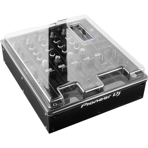 Decksaver cover for Pioneer DJM-750MK2 DJ mixer, clear protective plastic cover designed for safe storage and transport.