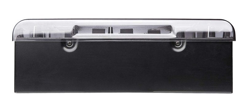 Decksaver 12" DJ mixer cover protecting Numark DJM800 with clear, durable plastic for secure storage and transport.