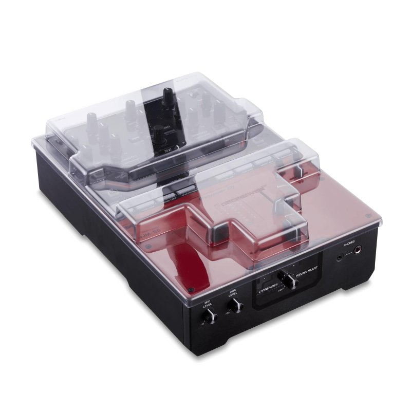 Decksaver cover for Pioneer DJ DJM-S5 DJ mixer, clear protective acrylic cover for safeguarding the equipment.