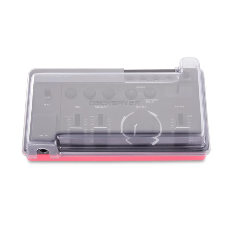 Decksaver cover for Roland AIRA Compact E-4 synthesizer, clear protective plastic cover on the device.
