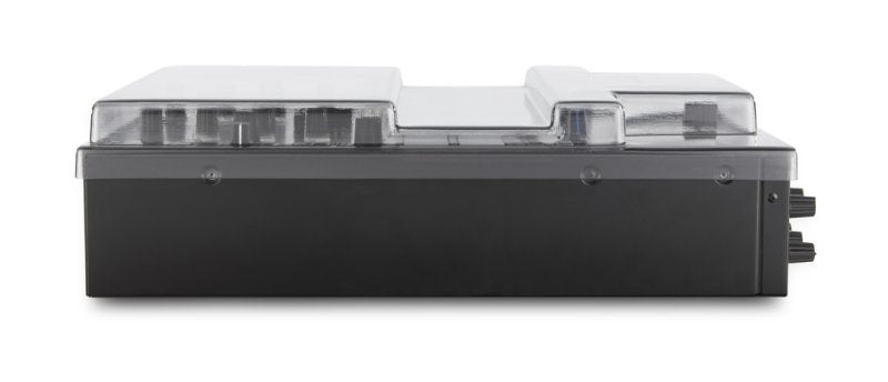 Decksaver Reloop Elite DJ mixer cover showing clear plastic protection case for Reloop Elite DJ mixer, designed by Decksaver