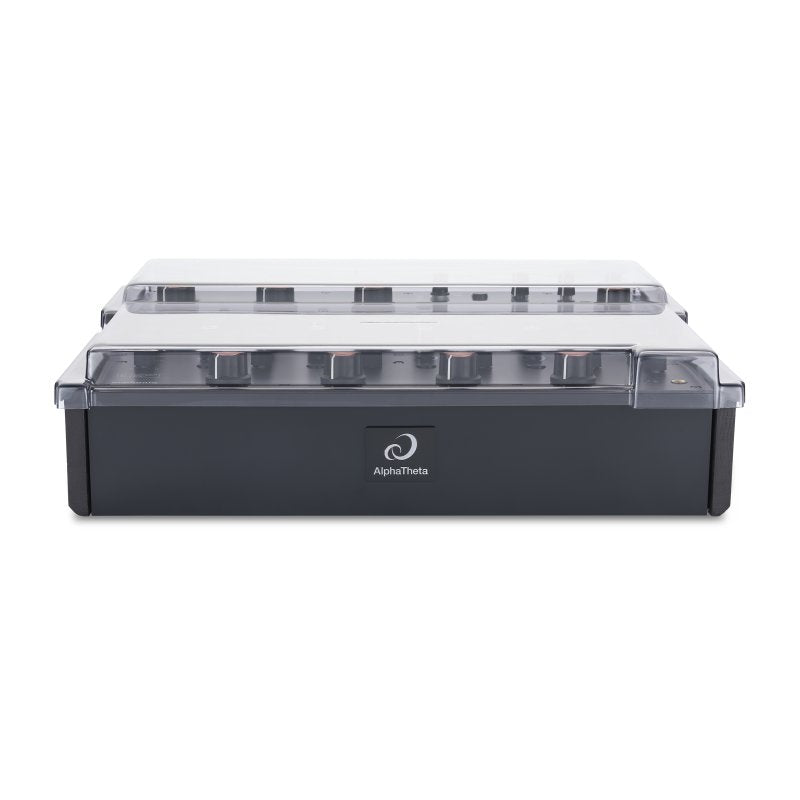 Decksaver DJ mixer cover for AlphaTheta Euphonia, clear protective cover for safeguarding the audio equipment.