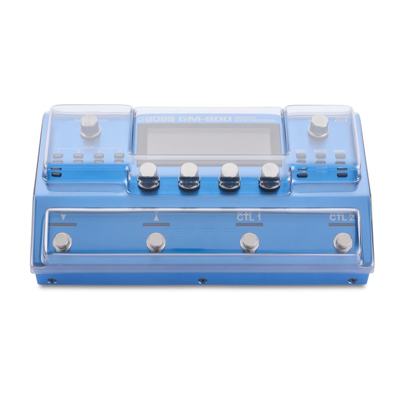 Decksaver effect pedal cover for Boss GM-800, transparent protective case for guitar pedal with precise fit and durable material.