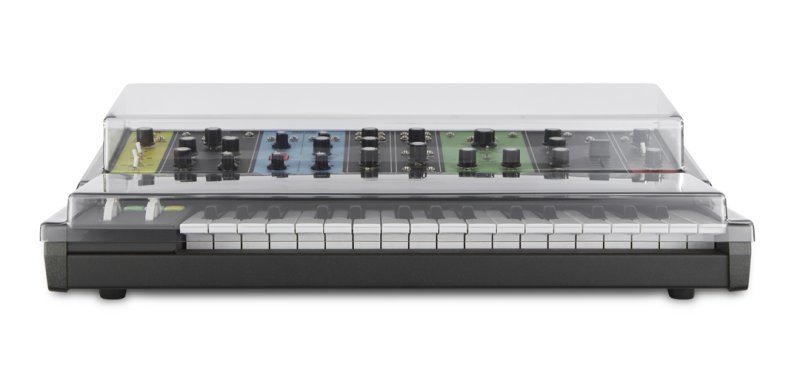 Decksaver Moog Grandmother synthesizer cover protecting the keyboard and controls from dust and damage.