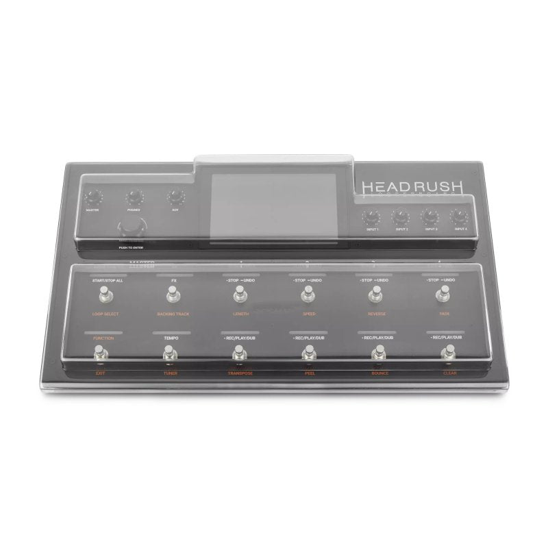 Decksaver effect pedal cover for Headrush Looperboard, transparent protective case for pedal board and effects pedal.