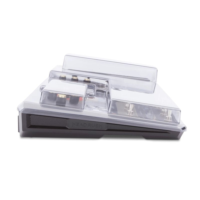 Decksaver effect pedal cover for HeadRush Prime pedal, clear protective plastic case with custom fit for effects pedal.