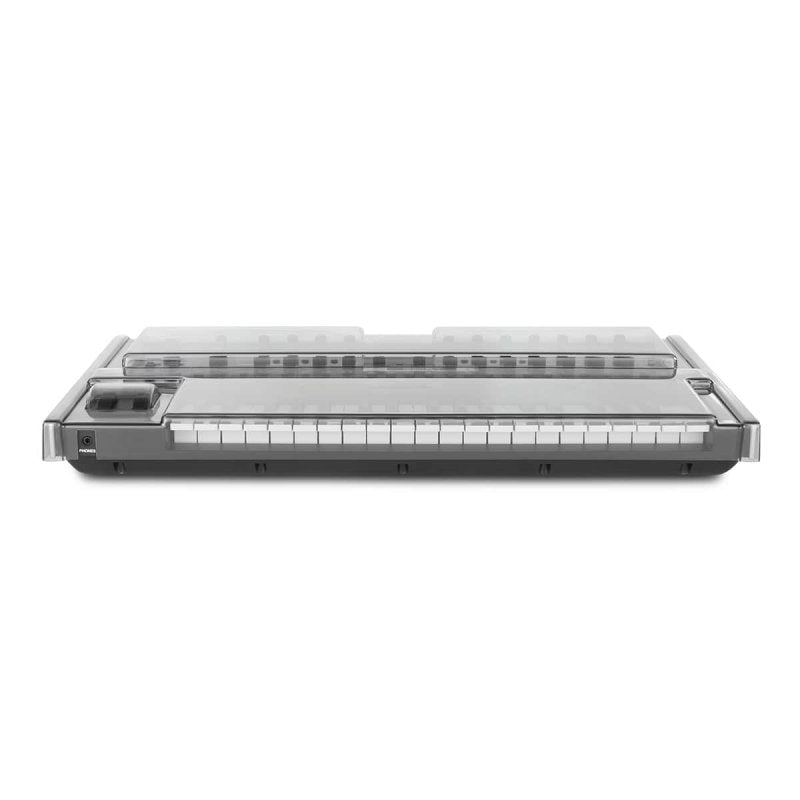 Decksaver cover for Roland Jupiter Xm synthesizer, transparent protective cover designed for keyboard and synth protection.