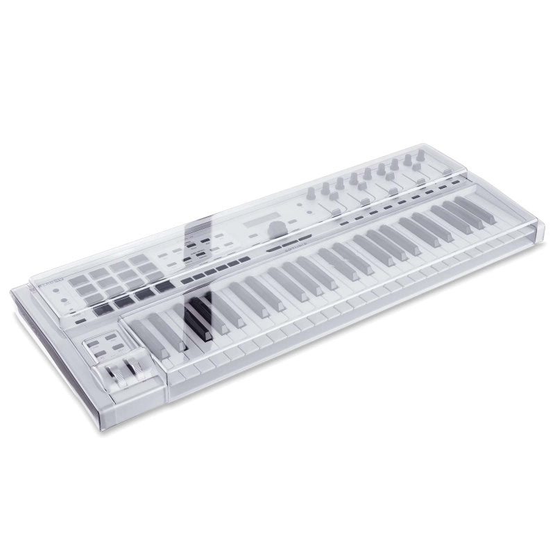 Decksaver keyboard cover for Keylab 49 MK2, protective plastic cover for the MIDI controller in a close-up view.