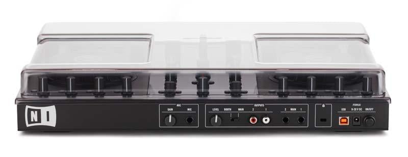 Decksaver smoked clear DJ controller cover for Native Instruments Kontrol S2 Series, protects against dust and damage.