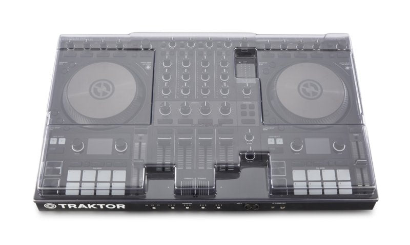 Decksaver Native Instruments Kontrol S4 Mk3 DJ controller cover showing a black protective plastic case for the S4 Mk3.