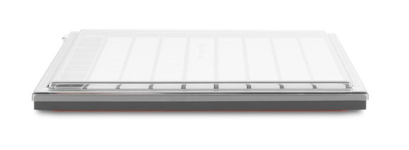 Decksaver cover for Novation Launchpad X producer controller, protective transparent plastic case with precise fit and durable design.