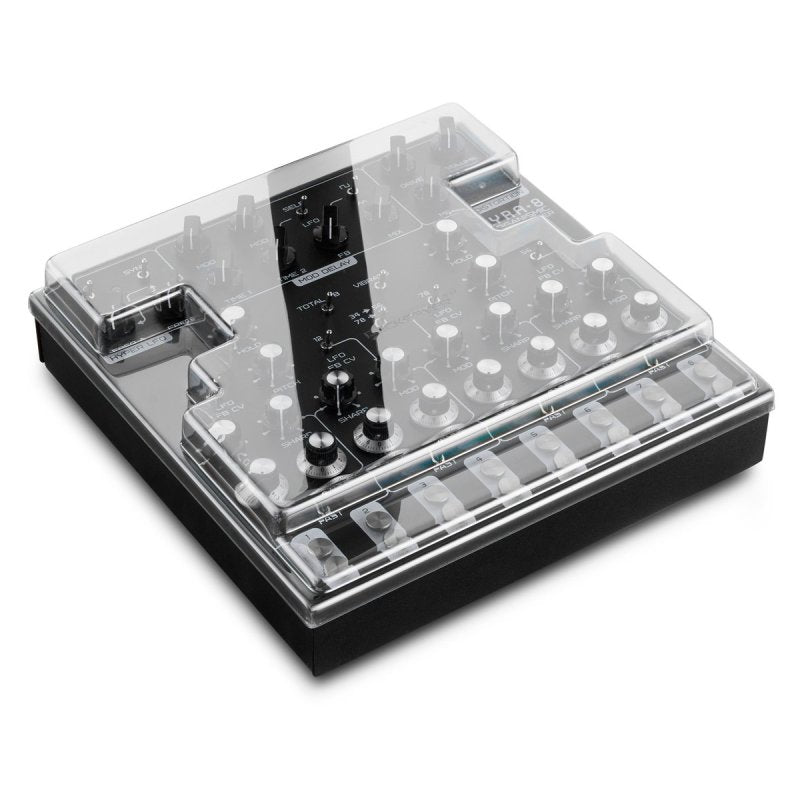 Decksaver Lyra-8 synthesizer cover protecting the Soma Laboratory Lyra-8 with a clear, durable plastic design.