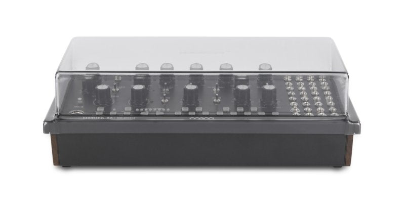Decksaver Moog Mother 32 and DFAM groovebox cover, clear plastic protective case for synthesizer and drum module.