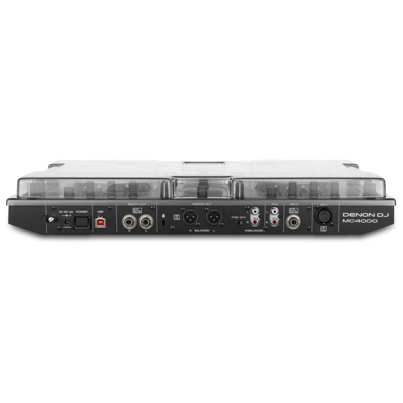 Decksaver smoked clear screen protector for Denon MC4000 DJ controller, made of durable, transparent plastic material.