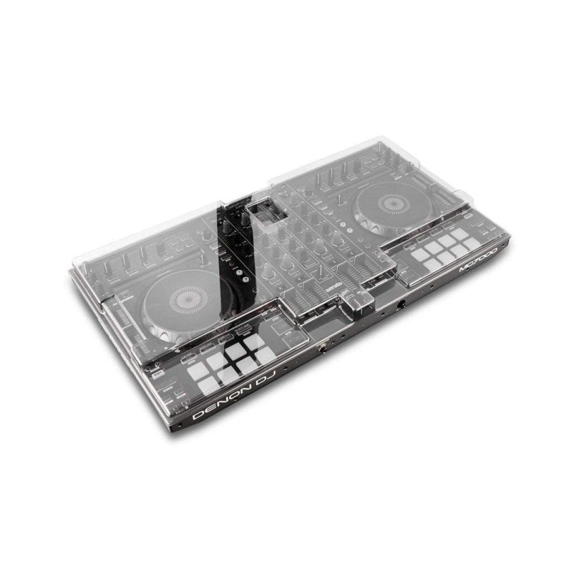 Decksaver smoked clear cover for Denon MC7000 DJ controller, protective plastic case with a sleek, fitted design.