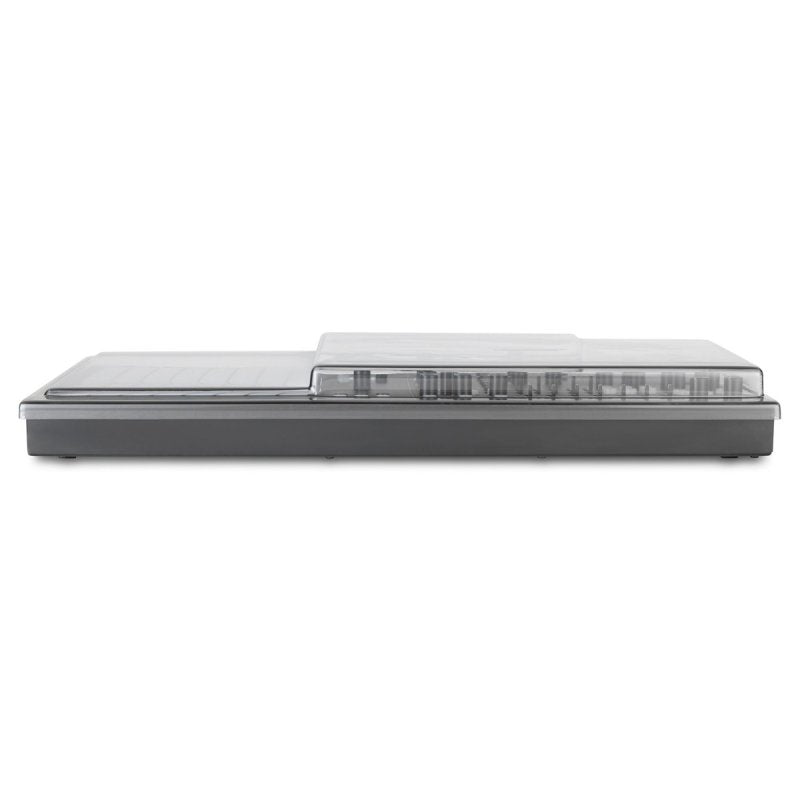 Decksaver Polyend Medusa synthesizer cover showing clear protective plastic shell with precise cutouts for the device.
