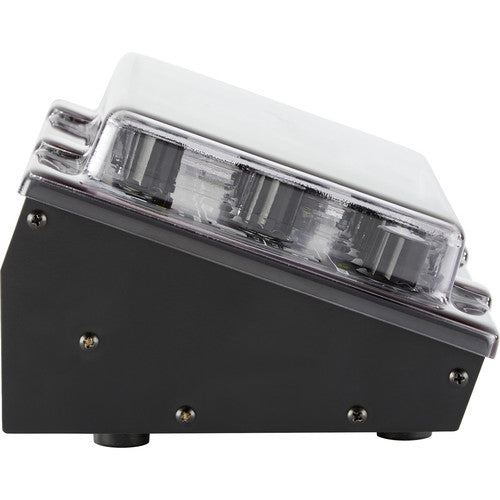 Decksaver cover for Moog Minitaur synthesizer, smoked clear protective cover, lightweight and custom-fit for synth protection.