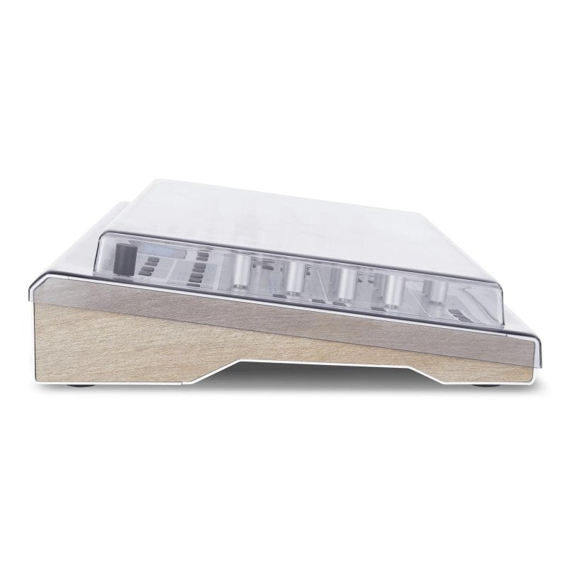 Decksaver cover for Iridium, M, and KYRA synthesizers, transparent protective cover showing fit and material details.