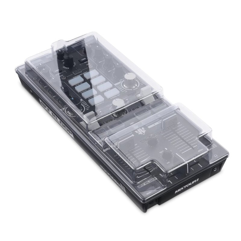 Decksaver cover for Reloop Mixtour Pro DJ controller, transparent protective cover by Decksaver designed for gear protection.