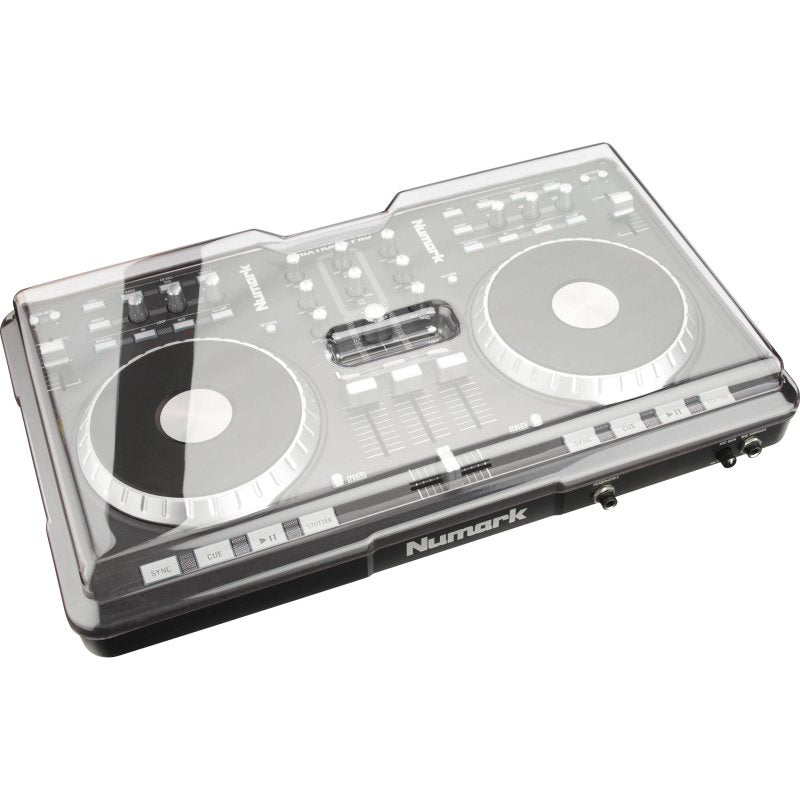 Decksaver smoked clear cover for Numark Mixtrack Pro DJ system, made of durable plastic, protects controller from dust and damage.