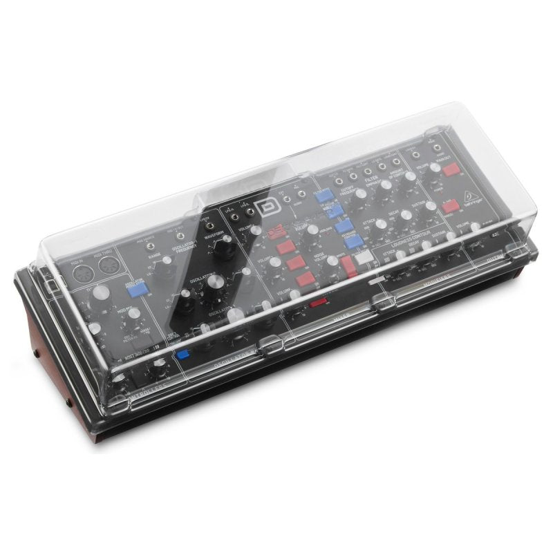 Decksaver Behringer Model-D synthesizer cover showing soft-fit, durable plastic protection for the Behringer Model-D synthesizer.