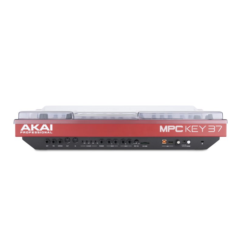 Decksaver cover for AKAI MPC 37 keys synthesizer, clear protective plastic cover with precise fit and durable design.