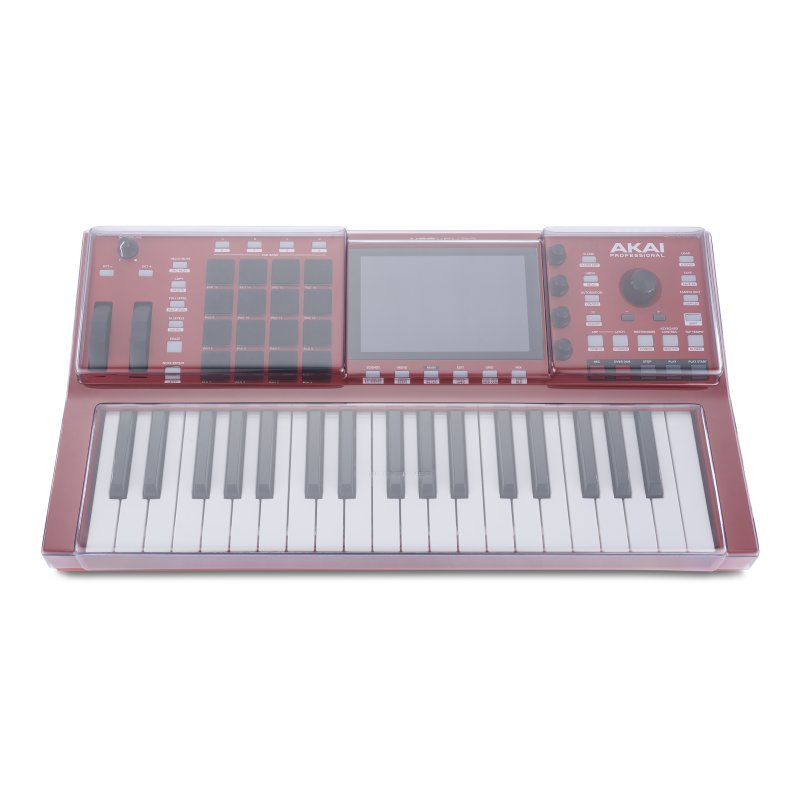 Decksaver cover for AKAI Professional MPC 37 keys synthesizer, protective plastic cover for keyboard and control surface.