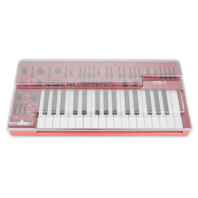 Decksaver Behringer MS-1 synthesizer cover, soft-fit design, clear protective polycarbonate cover for MS-1 synth module.