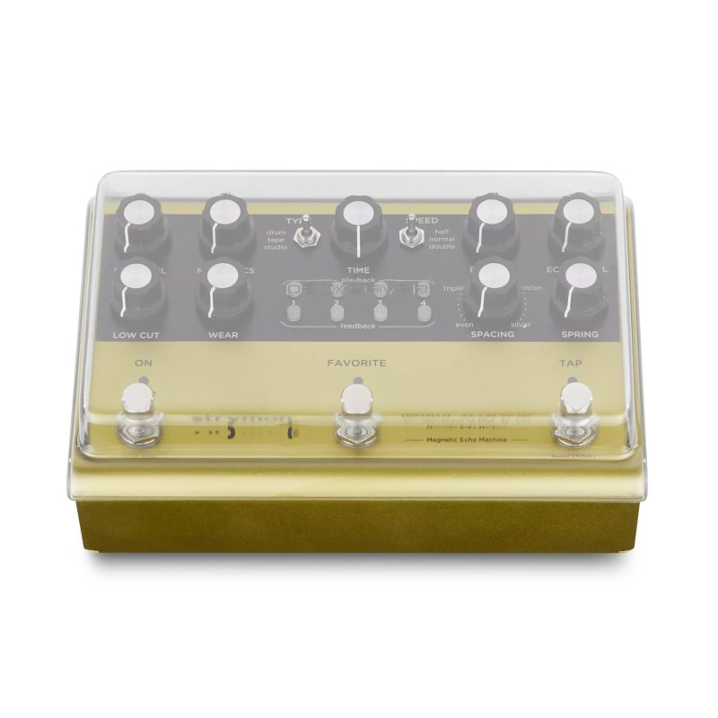 Decksaver effect pedal cover for Strymon NightSky and Volante, made of durable material to protect pedals during transport.