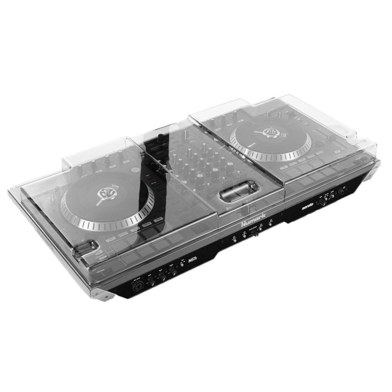 Decksaver Numark NS7-MK2 DJ controller cover, durable plastic protective case for NS7-MK2 DJ equipment.