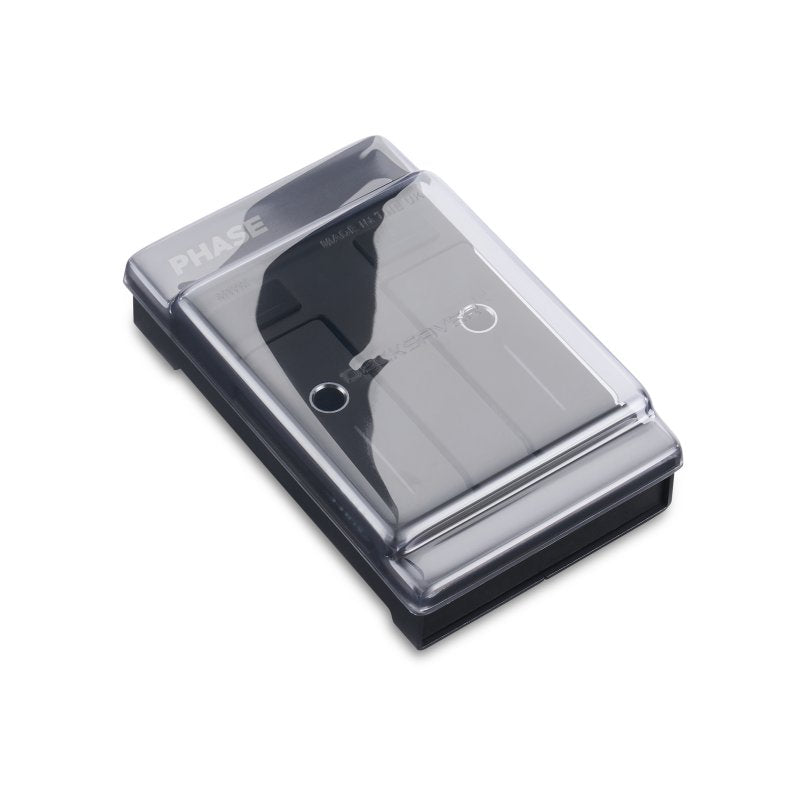 Decksaver DJ controller cover for Phase DJ Essential, clear plastic protective case designed for secure storage and transport.