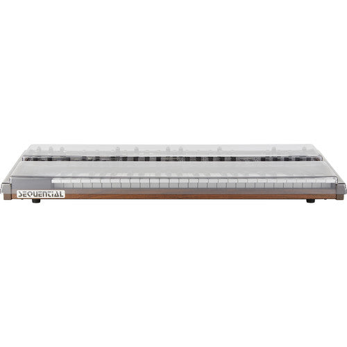 Decksaver cover for Dave Smith Instruments Prophet-6 synthesizer, protective plastic cover with precise fit and clear branding.