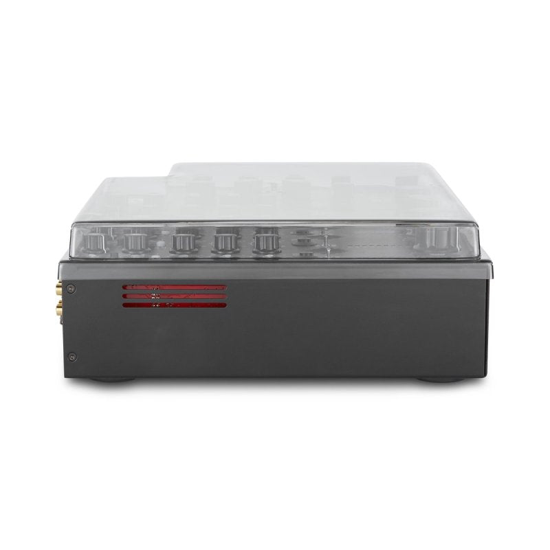 Decksaver cover for Mastersounds Radius Four Valve DJ mixer, clear plastic protective cover, fits securely over the device