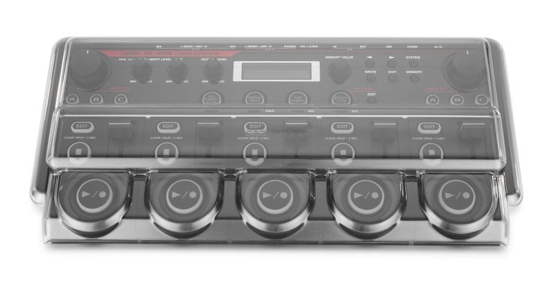 Decksaver cover for Boss RC-505 Loopstation producer controller, protective transparent plastic cover with custom fit.