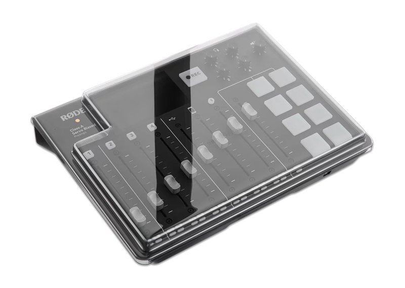 Decksaver cover for Rode Rodecaster Pro producer controller, custom-fit protective plastic cover for studio equipment.